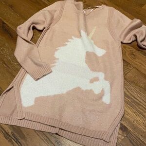 LC Lauren Conrad Blush Unicorn Sweater Medium